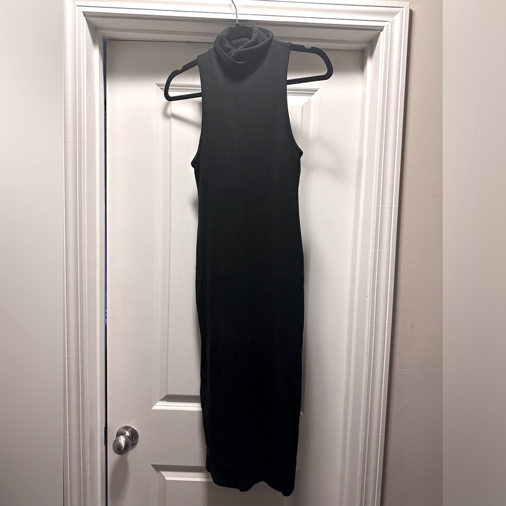 ZARA HIGH COLLAR RIB DRESS